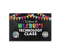 HSMXNEONJB Welcome to Our Computer Lab Poster - Personalized with Teacher Name, Custom Technology Classroom Sign STEM Coding Wall Art Decor(Unframed,16x24inch(40x60cm))