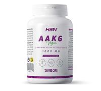 HSN AAKG Arginina Alfa-Cetoglutarato 1000mg | Precursor de Óxido Nítrico Pre-Entreno | 120 Cápsulas Veganas | Energía y Rendimiento Deportivo | Con Vitamina B1 y B6 | Sin Gluten y Vegano
