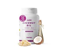 HSN Aceite de Coco 1000mg | 120 Perlas | 100% Natural procedente del fruto de Cocos nucifera | Fuente de MCT (Ácidos Grasos de Cadena Media) | No-GMO, Vegano, Sin Gluten