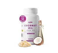 HSN Aceite de Coco 1000mg | 30 Perlas | 100% Natural procedente del fruto de Cocos nucifera | Fuente de MCT (Ácidos Grasos de Cadena Media) | No-GMO, Vegano, Sin Gluten