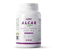 HSN Acetil L-Carnitina 500 mg (ALCAR) con Vitamina B5 y B6 | 120 Cápsulas Vegetales | Acetyl L Carnitine de Alta Concentración para Rutina Diaria, Estudio y Actividad Mental