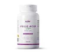 HSN Ácido Fólico 800mcg - 120 Cápsulas Vegetales | Vitamina B9 Alta Potencia. Opción esencial. 100% Vegano, Sin Gluten ni Lactosa. Sin añadidos innecesarios