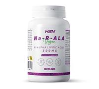 HSN Ácido R-Alfa-Lipoico 300mg (a partir de 365,8mg de NA-R-ALA) | 120 Cápsulas Vegetales | Isómero R- del Ácido Alfa Lipoico en forma estabilizada | No-GMO, Vegano, Sin Gluten