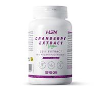HSN Arándano Rojo 1000mg (10% Proantocianidinas) | 120 Cápsulas Vegetales | Equivalencia 20000mg de Baya por Dosis Diaria | Extracto 20x Veces Más Concentrado | No-GMO, Vegano, Sin Gluten