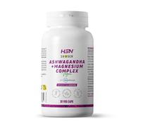 HSN Ashwagandha Shoden® + Magnesio Albion™ Minerals | 120 Cápsulas Vegetales | Complejo Extracto de Ashwagandha + Magnesio Quelado + L-Teanina Natural | Antes de Dormir | No-GMO, Vegano, Sin Gluten