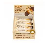 HSN Barrita Proteica Sneekers | Sabor Caramelo y Cacahuetes | 12 Barritas de 45 g | 14 g Proteína por Barrita - Snack Proteico Post Entreno - Con Proteína de Leche
