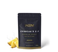 HSN BCAA con Glutamina Evobcaa's 2.0 | Piña 500g | Aminoácidos Ramificados Ratio 12:1:1 (Leucina + Valina + Isoleucina) | No Incluye Dosificador | No-GMO, Vegano, Sin Gluten