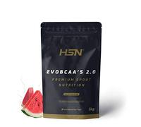 HSN BCAA con Glutamina Evobcaa's 2.0 | Sandía 1Kg | Aminoácidos Ramificados Ratio 12:1:1 (Leucina + Valina + Isoleucina) | No Incluye Dosificador | No-GMO, Vegano, Sin Gluten
