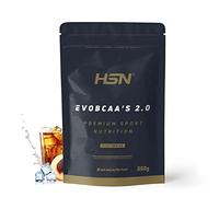 HSN BCAA con Glutamina Evobcaa's 2.0 | Sabor Té Helado de Melocotón 500 gr = 45 Tomas por Envase de Aminoácidos Ramificados Ratio 12:1:1 (Leucina + Valina + Isoleucina) | No-GMO, Vegano, Sin Gluten