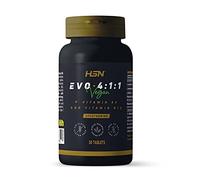 HSN BCAA Evo 4:1:1 | 30 Tabletas | 3000mg Aminoácidos Ramificados Ratio 4 1 1 (Leucina, Valina, Isoleucina) por Dosis Diaria + Vitamina B6 y B12 | No-GMO, Vegano, Sin Gluten