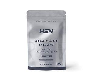 HSN BCAA’s Instantáneos 4:1:1 en Polvo | Sin Sabor 150g | Aminoácidos Ramificados Veganos (L-Leucina, L-Isoleucina, L-Valina) | Fermentación Vegetal | No-GMO, Sin Gluten