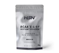 HSN BCAA’s Instantáneos 4:1:1 en Polvo | Sin Sabor 1Kg | Aminoácidos Ramificados Veganos (L-Leucina, L-Isoleucina, L-Valina) | Fermentación Vegetal | No-GMO, Sin Gluten
