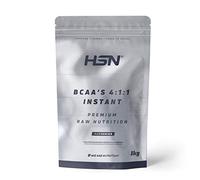 HSN BCAA's Instantáneos 4:1:1 en Polvo | Neutro 1Kg | Aminoácidos Ramificados (L-Leucina, L-Isoleucina, L-Valina) | No Incluye Dosificador | No-GMO, Vegano, Sin Gluten