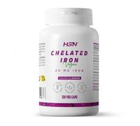 HSN Bisglicinato de Hierro (50mg Hierro) | 120 Cápsulas Vegetales | Bisglicinato Ferroso Quelado - ALTA Biodisponibilidad y Absorción - por Dosis Diaria | No-GMO, Vegano, Sin Gluten