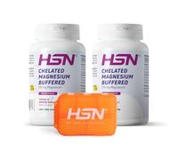 HSN Bisglicinato de Magnesio Tamponado - 175mg Magnesio - 2x120 Caps Vegs | 350mg Magnesio Elemental por Dosis Diaria. El Magnesio contribuye a disminuir el cansancio y fatiga. Vegano Sin Gluten