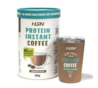HSN Café Proteico Sin Edulcorantes + Vaso Café Térmico 300ml | Moca 500g | Café Instantáneo + Whey Protein + Cacao Desgrasado | Sin Azúcares Añadidos | No Incluye Dosificador | Vegetariano Sin Gluten
