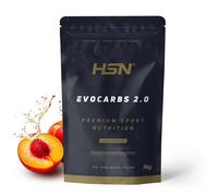 HSN Carbohidratos (Maltodextrina Dextrosa Fructosa) y Sales Minerales Evocarbs 2.0 | Melocotón Rojo 1Kg | Bebida Isotónica en Polvo con Electrolitos | No Incluye Dosificador | Vegano, Sin Gluten