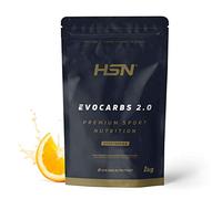 HSN Carbohidratos (Maltodextrina Dextrosa Fructosa) y Sales Minerales Evocarbs 2.0 | Naranja 1Kg | Bebida Isotónica en Polvo con Electrolitos | No Incluye Dosificador | Vegano, Sin Gluten
