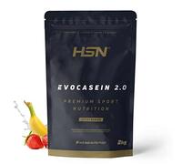 HSN Caseína Micelar Evocasein 2.0 | Fresa Plátano 2Kg | Batido de Proteína Secuencial Ideal para Antes de Dormir | Con Enzimas Digezyme® | No Incluye Dosificador | No-GMO, Vegetariana, Sin Gluten