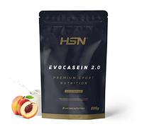 HSN Caseína Micelar Evocasein 2.0 | Yogur Melocotón 500g | Batido de Proteína Secuencial Ideal para Antes de Dormir | Con Enzimas Digezyme® | No Incluye Dosificador | No-GMO, Vegetariana, Sin Gluten