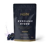 HSN Clear Whey Evoclear Hydro | Grosella Negra 1Kg | Aislado de Proteína Hidrolizada de Suero de Leche | Textura Muy Ligera | No Incluye Dosificador | No-GMO, Vegetariana, Sin Gluten ni Soja