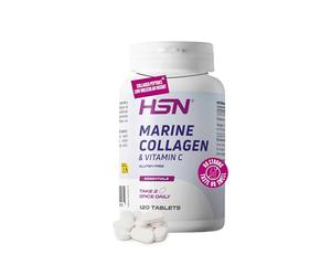 HSN Colágeno Marino Hidrolizado con Vitamina C - 1500mg Péptidos de Colágeno de Bajo Peso Molecular <1000 Da | 120 Tabletas | Cuidado de Piel, Huesos y Articulaciones | Sin Sabor ni Olor Sin Gluten