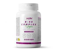 HSN Complejo Vitamina B Complex B-50 Alta Potencia | Metilcobalamina B12 Biotina Ácido Fólico Inositol PABA | 120 Tabletas | Energía Sistema Nervioso Cansancio y Fatiga | Vegano y Sin Gluten
