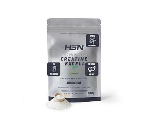 HSN Creatina Excell 100% Creapure® en Polvo - Sin Sabor 500 g | 100% Puro Monohidrato de Creatina Sin Añadidos. Libre de DCD o DHT. Incluye Dosificador.
