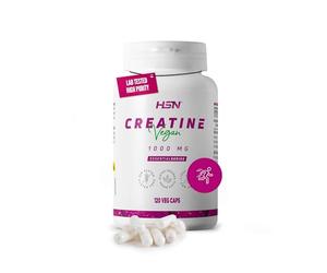 HSN Creatina Monohidrato en Cápsulas | 120 Cápsulas Vegetales | 3 Gramos de Creatina Pura | Materia Prima con informe de pureza y ausencia de contaminantes y degradación | No-GMO, Vegano, Sin Gluten
