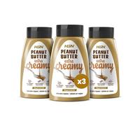 HSN Crema de Cacahuete 100% Natural | Textura Fluida Extra Cremosa con Dosificador | Pack 3x 180g | Sin Aceite de Palma, Sal ni Azúcares Añadidos | Vegano, No-GMO