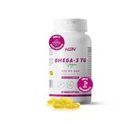 HSN DHA Vegano 250mg | 30 Perlas Vegetales | Omega 3 Vegano en forma de Triglicéridos Naturales [TG] | 500mg Aceite de Algas (Schizochytrium sp.) por dosis diaria | No-GMO, Sin Gluten