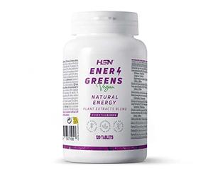 HSN Energreens 100% Energizante Natural | 120 Tabletas | Ingredientes Naturales: Té Verde + Ginseng + Guaraná + Yerba mate + Theobroma Cacao + Vitaminas B1 B2 B6 que Disminuyen el Cansancio y Fatiga