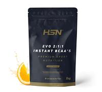 HSN Evo 2:1:1 (BCAA's Instantáneos) en Polvo | Naranja 1Kg = 200 Servicios | Aminoácidos Ramificados (L-Leucina, L-Isoleucina, L-Valina) | No-GMO, Vegano, Sin Gluten