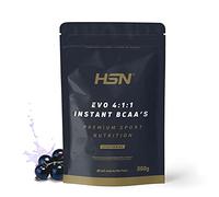 HSN Evo 4:1:1 (BCAA's Instantáneos) en Polvo | Frambuesa Azul 500g = 100 Servicios | Aminoácidos Ramificados (L-Leucina, L-Isoleucina, L-Valina) | No-GMO, Vegano, Sin Gluten