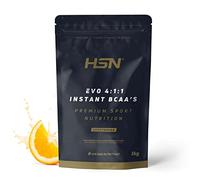 HSN Evo 4:1:1 (BCAA's Instantáneos) en Polvo | Naranja 1Kg = 200 Servicios | Aminoácidos Ramificados (L-Leucina, L-Isoleucina, L-Valina) | No-GMO, Vegano, Sin Gluten