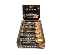 HSN Evobars Barritas de Proteínas 19g Proteína | Coco Caramelo - Pack 12x60g | Bajas en Azúcar y Sin Aceite de Palma | Snack Fitness Crujiente Alternativa a Batidos de Proteína