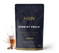 HSN Evodiet Vegan (Aislado de Proteína de Soja, Inulina y Glucomanano) | Café con Leche 2Kg | Ideal para tomar antes de las comidas | No Contiene Dosificador | No-GMO, Vegano, Sin Gluten