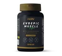 HSN Evoepic Muscle | 120 Cápsulas Vegetales | Extracto de raíz de ashwagandha (10:1) (8,5% withanólidos) + Extracto de hoja de té verde (220:1) (90% epicatequina) | No-GMO, Vegano, Sin Gluten