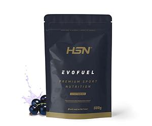 HSN Evofuel Pre + Intra Entreno | Grosella Negra 500g | Cafeína + Carbohidratos + Electrolitos + Aminoácidos + Nitratos + Óxido Nítrico | No Incluye Dosificador | No-GMO, Vegetariano, Sin Gluten