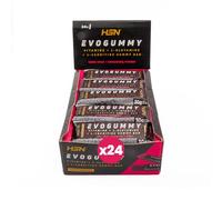 HSN Evogummy Barrita Energética Gominola Fresa | 24 x 30g | Carbohidratos con Vitaminas B, L-Glutamina y L-Carnitina | Pasta de Manzana | Nutrición Deportiva Running, Ciclismo, Trail | Sin Cafeína