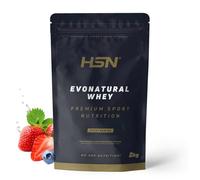 HSN Evonatural Whey Endulzada con Stevia | Frutos Rojos 2Kg | Concentrado de Suero de Leche Sin Edulcorantes ni Azúcares Añadidos | No Incluye Dosificador | Apta Dieta Vegetariana y Sin Gluten