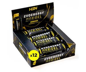 HSN Evonergy Maxigel Sin Cafeína | Piña - Caja 12 Unidades de 70ml | 60g Carbohidratos por Gel Relación 1:0,8 (Glucosa:Fructosa) | Textura fluida | No-GMO, Vegano, Sin Gluten ni Lactosa