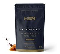 HSN Evonight 2.0 | Chocolate y Caramelo 2Kg = 67 Tomas por Envase | Batido de Proteínas para Antes de Dormir | Whey + Leche + Albúmina de Huevo | Vegetariano, Sin Gluten ni Soja