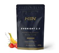 HSN Evonight 2.0 (Proteínas de Liberación Secuencial) | Fresa y Plátano 500g | Proteína Multifase (Whey + Albúmina de Huevo + Caseína) | No Contiene Dosificador | No-GMO, Vegetariano, Sin Gluten