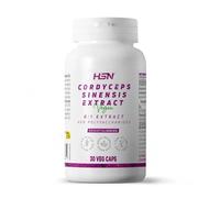 HSN Extracto Cordyceps 500mg (40% Polisacáridos) | 30 Cápsulas Vegetales | 8x Veces Más Concentrado: Equivalencia 4 Gramos de Micelio | No-GMO, Vegano, Sin Gluten