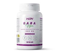 HSN GABA 500mg | 120 Cápsulas Vegetales | 100% Ácido Gamma Aminobutírico - con Ácido Pantoténico y Vitamina B6 | No-GMO, Vegano, Sin Gluten