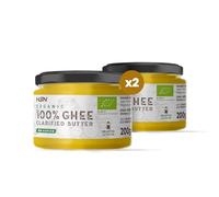 HSN Ghee Mantequilla Clarificada Orgánica Pack 2x200g | 100% Leche de Vaca Ecológica | Certificado Ecológico | Libre de Lactosa | Sin Aditivos Sin Sal