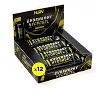 HSN Hydrogel Evonergy Sin Cafeína | Limón - Caja 12 Unidades de 70ml | 30g Carbohidratos por Gel Relación 1:0,8 (Glucosa:Fructosa) | Alta acuosidad | No-GMO, Vegano, Sin Gluten ni Lactosa