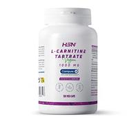 HSN L-Carnitina Tartrato Carnipure, 3000 Mg por Dosis Diaria, Alta Biodisponibilidad + Mayor Energía + Rendimiento, No-Gmo, Vegano, Sin Gluten, Sin Lactosa, 120 Cápsulas Vegetales