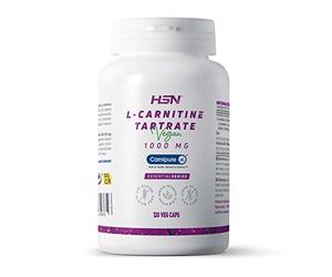 HSN L-Carnitina Tartrato Carnipure, 3000 Mg por Dosis Diaria, Alta Biodisponibilidad + Mayor Energía + Rendimiento, No-Gmo, Vegano, Sin Gluten, Sin Lactosa, 120 Cápsulas Vegetales